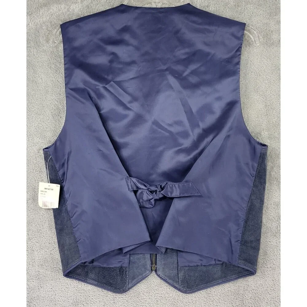 Passports Vest Skirt Set Womens Medium Blue Leather Full Zip Vintage Knee Length - Picture 2 of 16